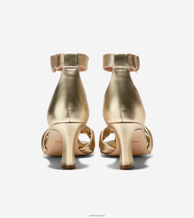 Women Gold Leather Cole Haan Adella Braided Sandal 2R0V2181