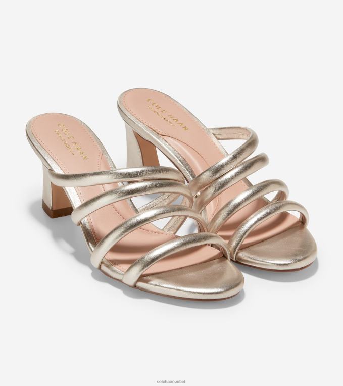 Women Gold Leather Cole Haan Adella Sandal 2R0V2144