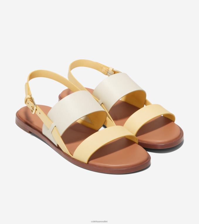 Women Golden Haze-Ivory Cole Haan Flynn Flat Sandal 2R0V282