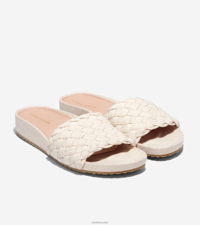 Women Natural Linen Cole Haan Mojave Slide Sandal 2R0V247