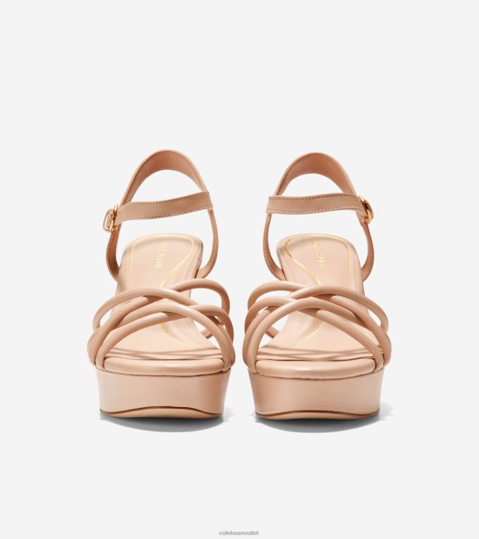 Women Nude Leather Cole Haan Grove Platform Sandal 95MM 2R0V2159