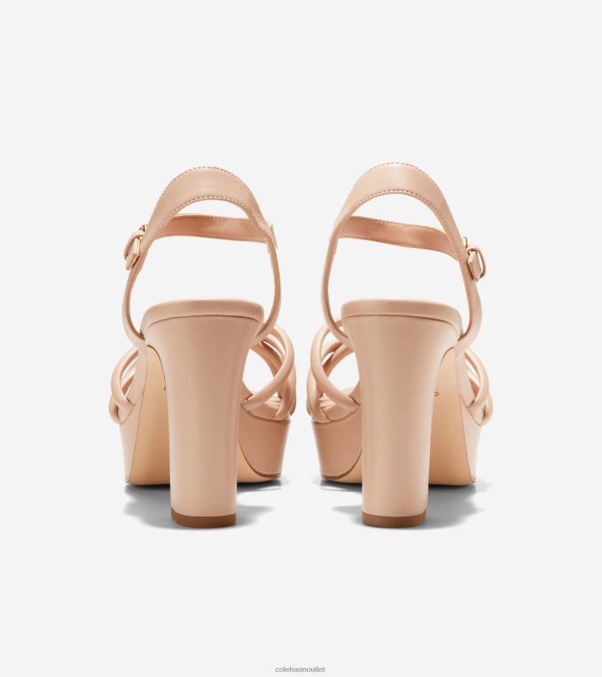 Women Nude Leather Cole Haan Grove Platform Sandal 95MM 2R0V2159