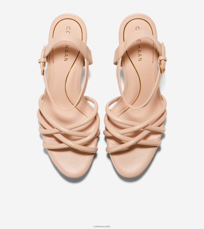Women Nude Leather Cole Haan Grove Platform Sandal 95MM 2R0V2159