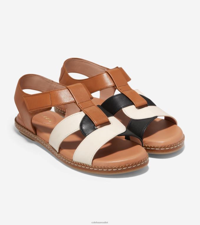 Women Pecan-Black-Ivory Cole Haan Cloudfeel All-Day Fisherman Sandal 2R0V2161