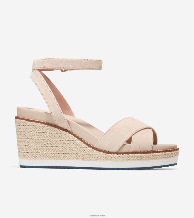 Women Sesame Suede Cole Haan Cloudfeel Espadrille Wedge Sandal 2R0V229
