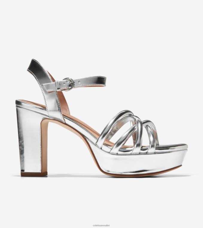 Women Silver Specchio Cole Haan Grove Platform Sandal 2R0V2158