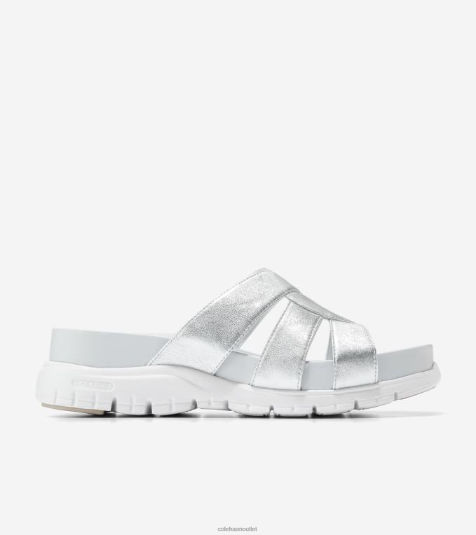 Women Silver Talca Cole Haan ZEROGRAND Slotted Slide 2R0V2195