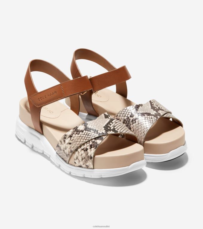 Women Snake Print-Honey Leather Cole Haan ZEROGRAND Crisscross Sandal 2R0V283