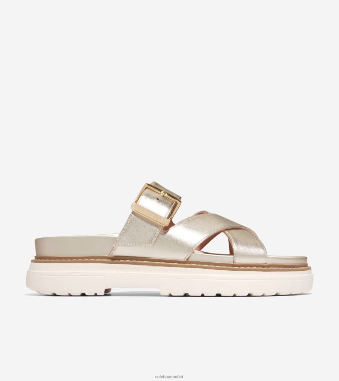 Women Soft Gold Cole Haan Fraya Slide Sandal 2R0V23