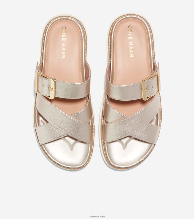 Women Soft Gold Cole Haan Fraya Slide Sandal 2R0V23