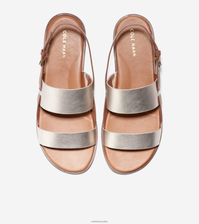 Women Soft Gold-Honey Cole Haan Flynn Flat Sandal 2R0V281