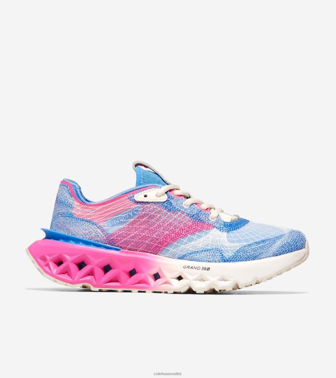 Women Azure Blue-Azalea Pink-Ivory Cole Haan 5.ZEROGRAND Embrostitch Running Shoe 2R0V2242