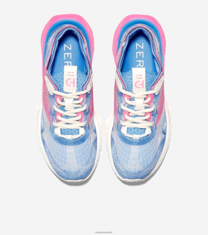 Women Azure Blue-Azalea Pink-Ivory Cole Haan 5.ZEROGRAND Embrostitch Running Shoe 2R0V2242