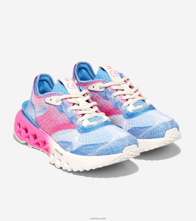 Women Azure Blue-Azalea Pink-Ivory Cole Haan 5.ZEROGRAND Embrostitch Running Shoe 2R0V2242