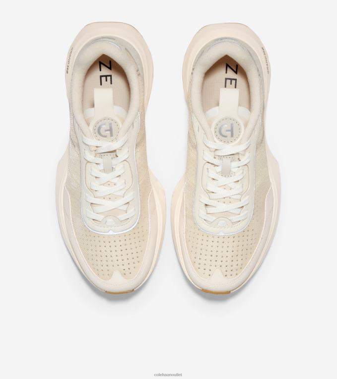 Women Ivory-Egret-Ivory Cole Haan ZEROGRAND Outpace 3 Running Shoe 2R0V259