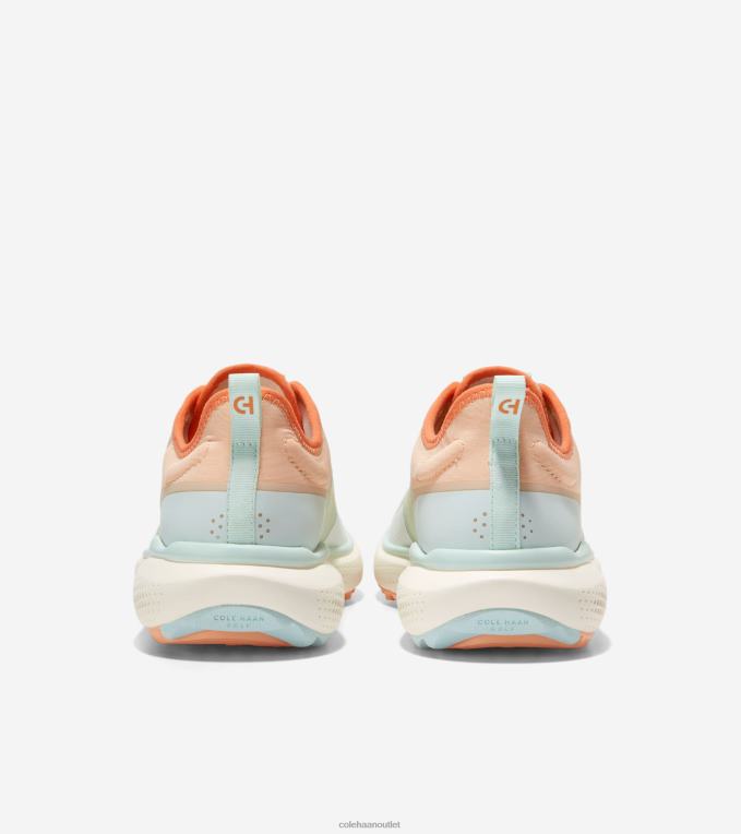 Women Ivory-Optic White-Blue Glass-Peach Cole Haan ZEROGRAND Fairway Golf Shoe 2R0V2119