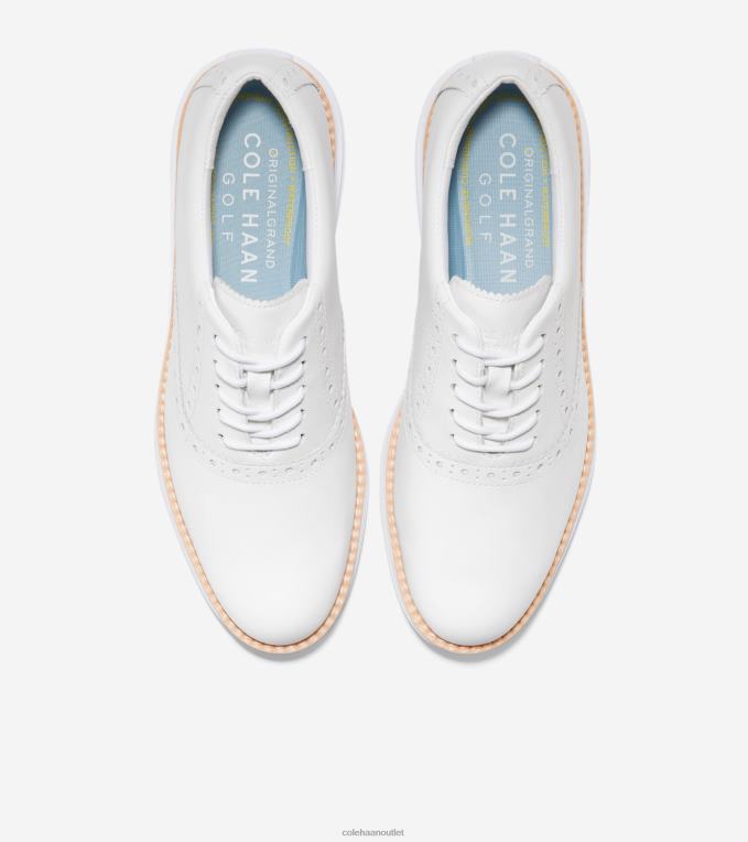 Women Optic White-Blue-Bell Cole Haan OriginalGrand Shortwing Golf Shoe 2R0V2212
