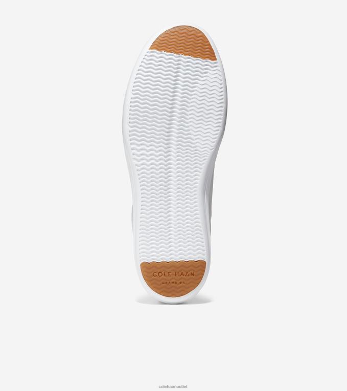 Women Optic White Leather Cole Haan Grand Crosscourt Sneaker 2R0V289