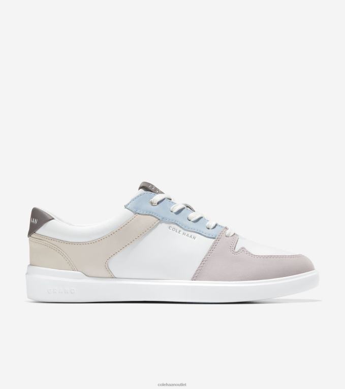 Women Optic White-Silver Birch-Blue-Purple Cole Haan Grand Crosscourt Tennis Sneaker 2R0V2206