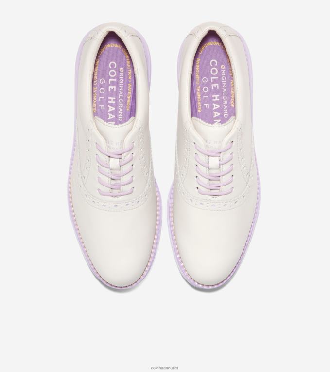 Women Silver Birch-Lavender-Orchid Petal Cole Haan OriginalGrand Shortwing Golf Shoe 2R0V2211