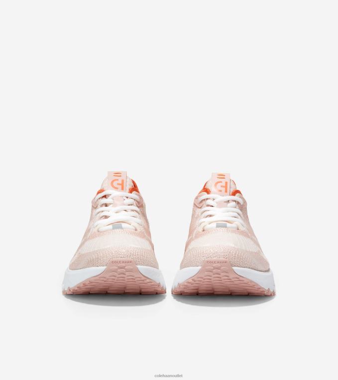 Women Silver Peony-Rose Smoke-Scarlet Orange Cole Haan 5.ZEROGRAND Embrostitch Running Shoe 2R0V2241