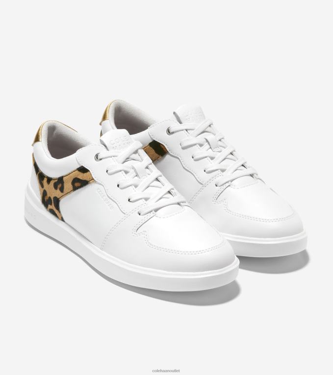 Women White-Ocelot Print-Gold Cole Haan Grand Crosscourt Modern Tennis Sneaker 2R0V2207