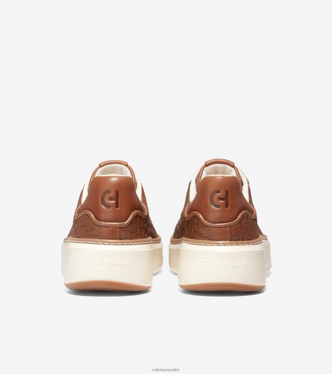 Women Woven Pecan-Optic White Cole Haan GrandPrO Topspin Sneaker 2R0V225